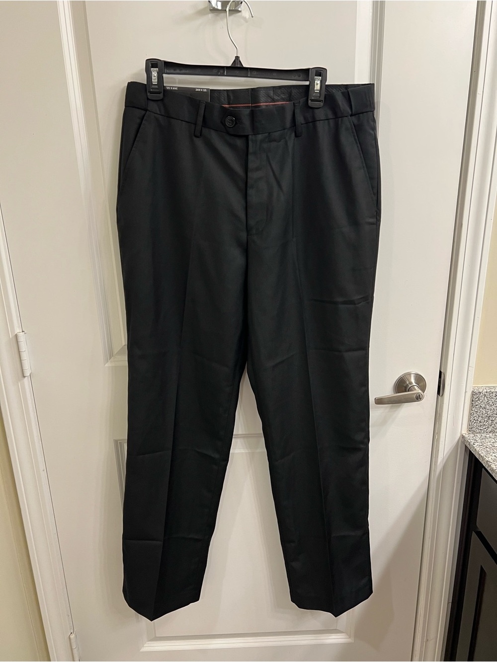 Men's Black Dress Pants - Tailored Straight Leg